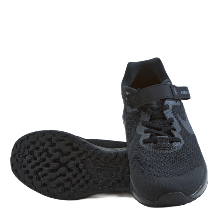 Revolution 6 FlyEase Big Kids' Easy On/Off Road Running Shoes BLACK/BLACK-DK SMOKE GREY