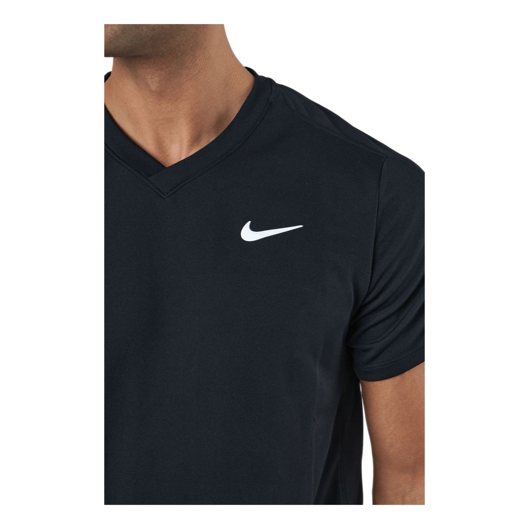 NikeCourt Dri-FIT Victory Men's Tennis Top BLACK/BLACK/WHITE