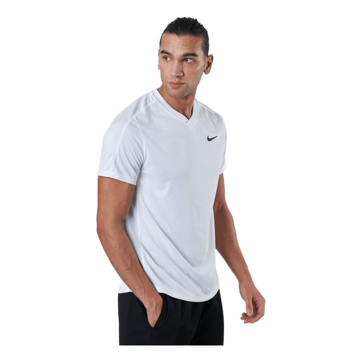 NikeCourt Dri-FIT Victory Men's Tennis Top WHITE/WHITE/BLACK