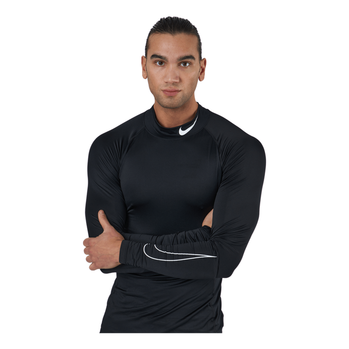 Nike Pro Dri-FIT Men's Tight Fit Long-Sleeve Top BLACK/WHITE