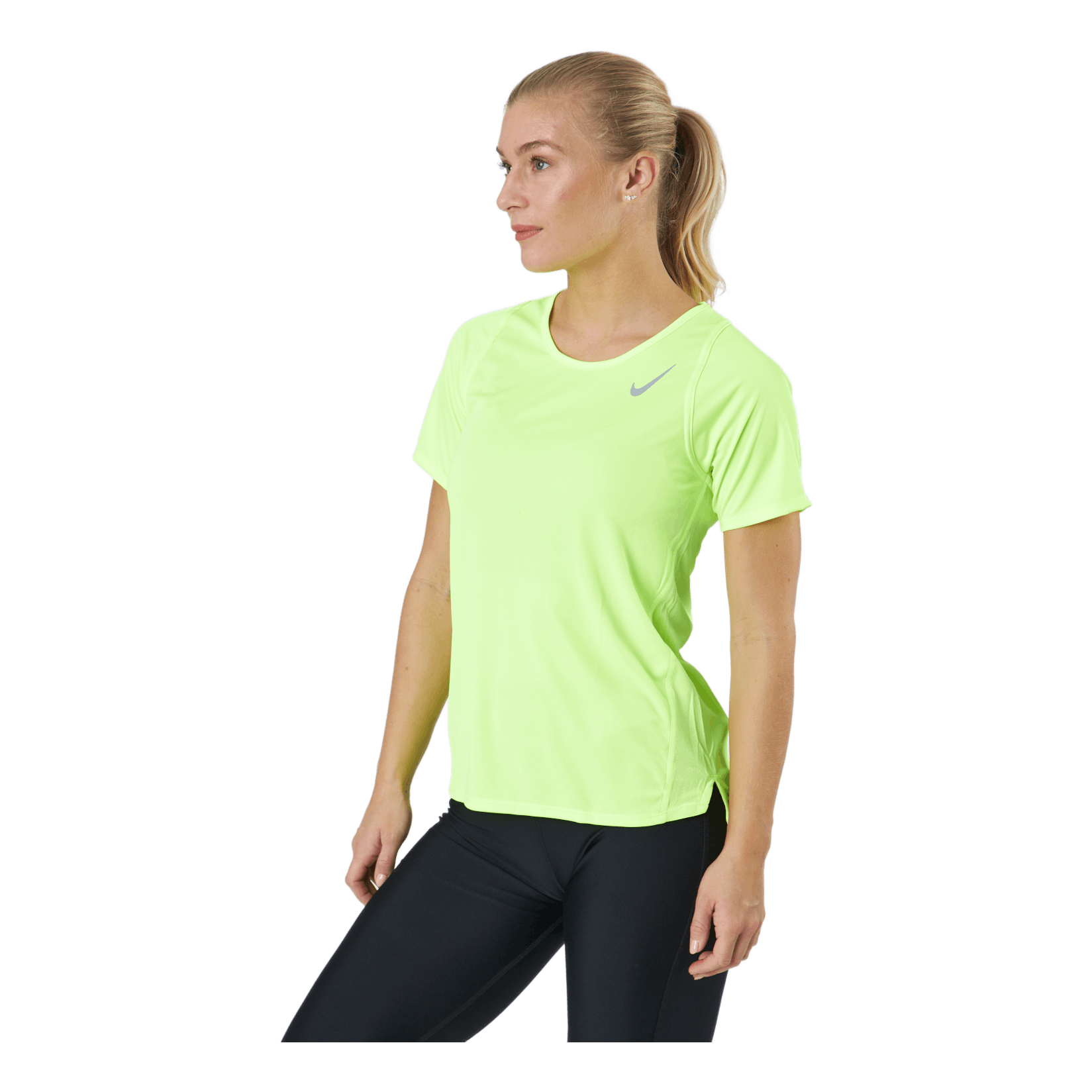Nike yellow t shirt women's sales