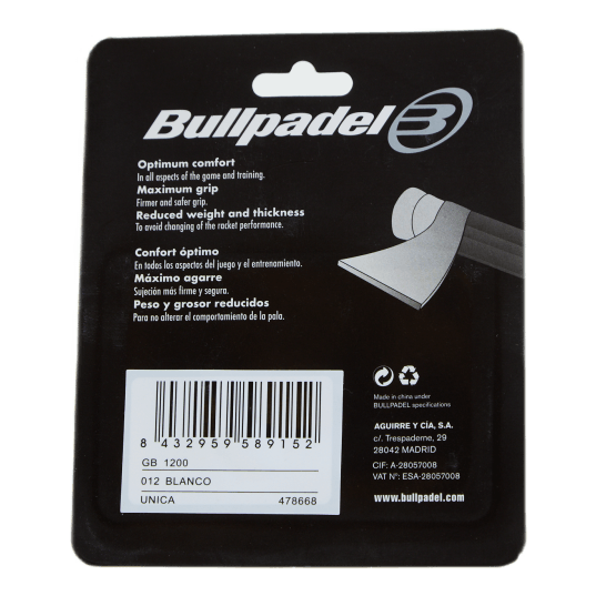 Overgrip Bullpadel Gb-1200 012 Blanco