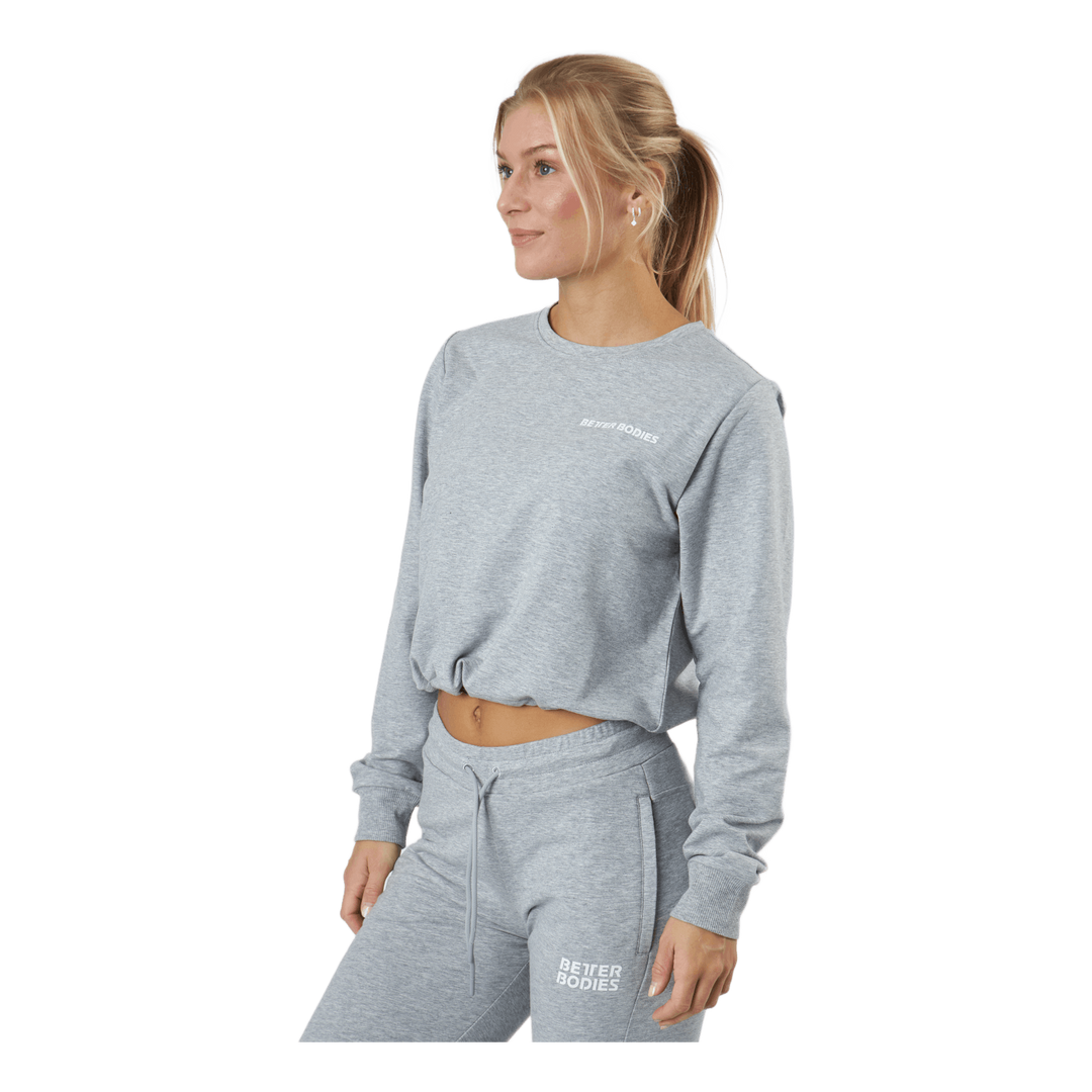 Empire Cropped Crew Light Grey Melange