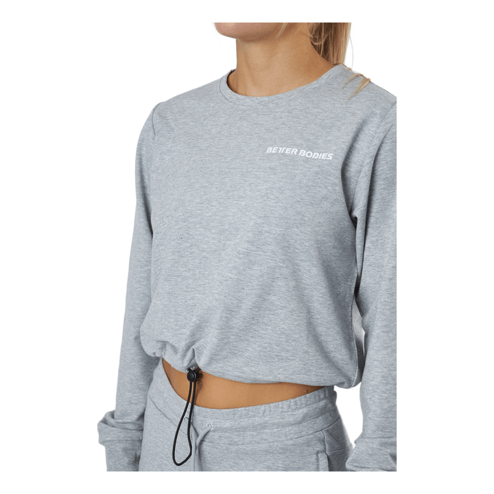 Empire Cropped Crew Light Grey Melange