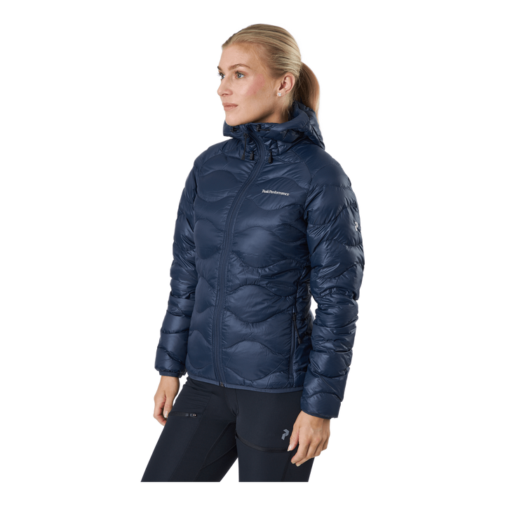 W Helium Down Hood Jacket Blue Shadow