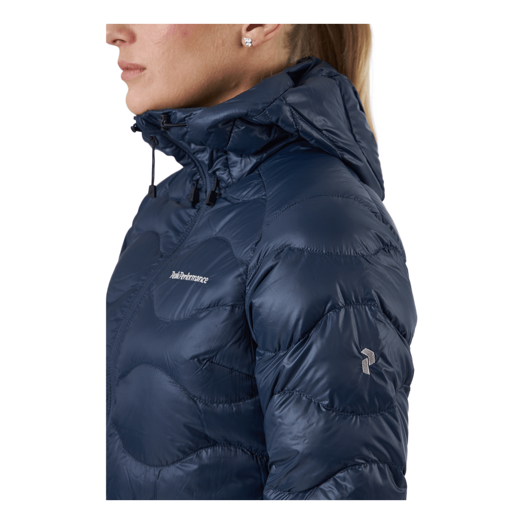 W Helium Down Hood Jacket Blue Shadow