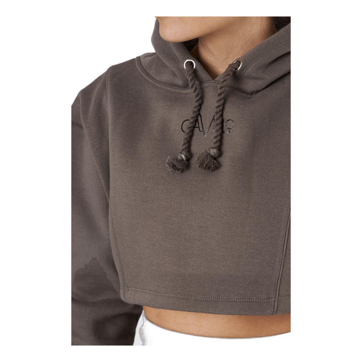Chill Lounge Cropped Hoodie Taupe