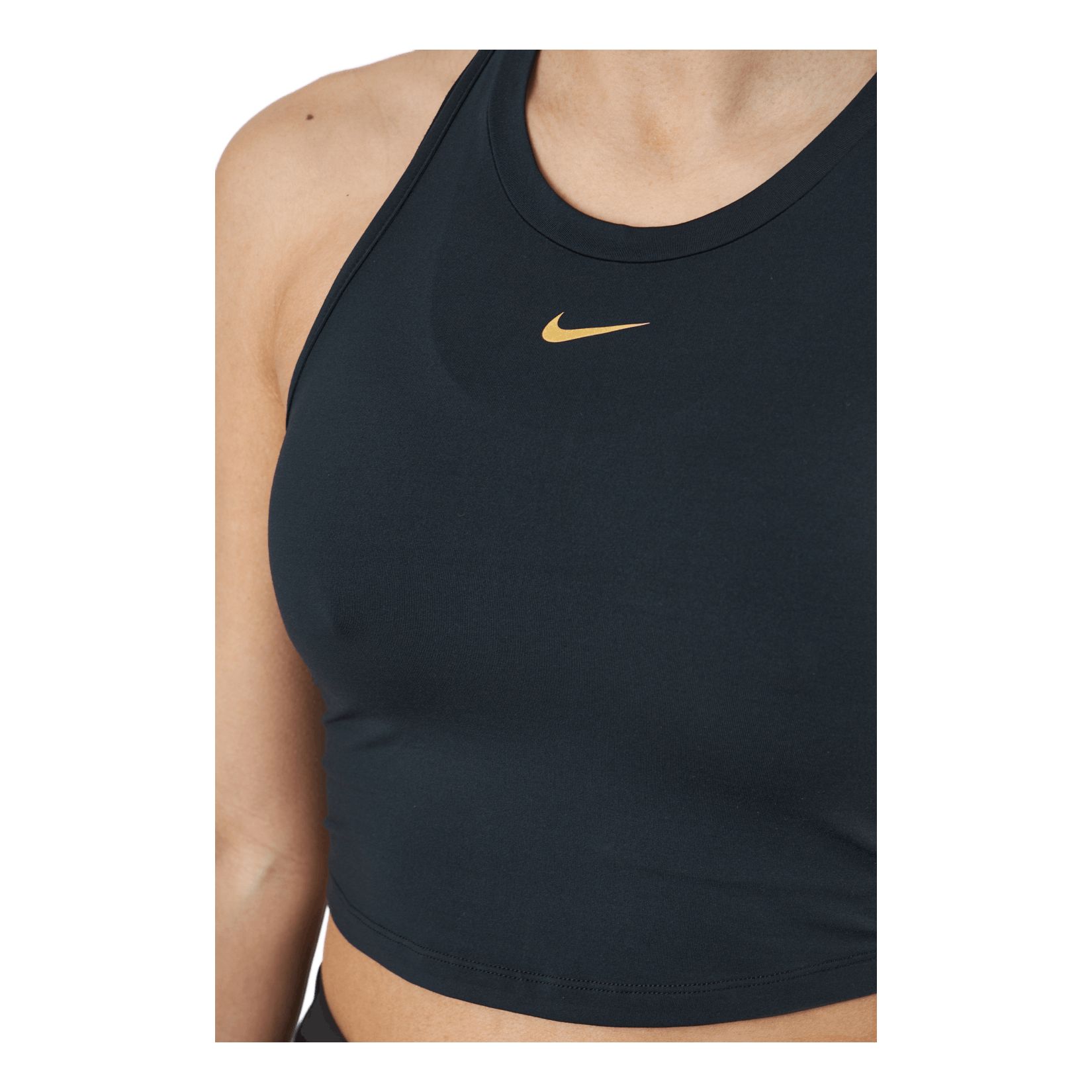nike black and gold crop top