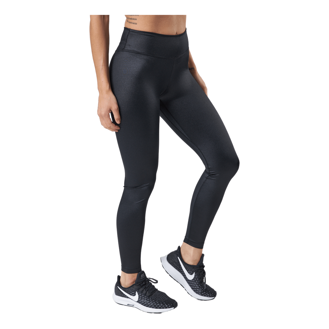Nike Women's Dri-Fit One Mid-Rise Shine Legging Pants (Black/White, X-Small)