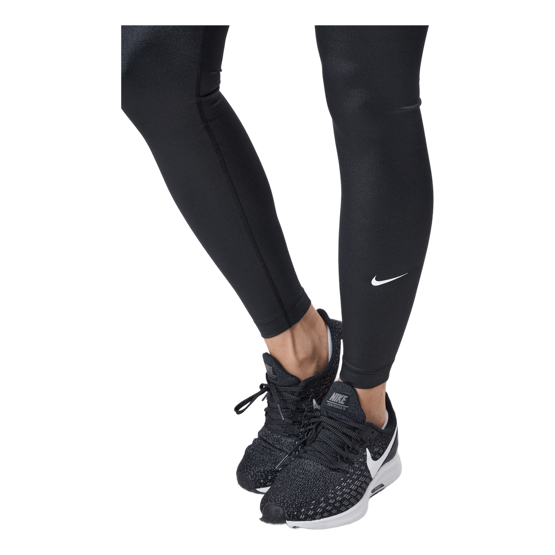 Nike Women's Dri-Fit One Mid-Rise Shine Legging Pants (Black/White, X-Small)