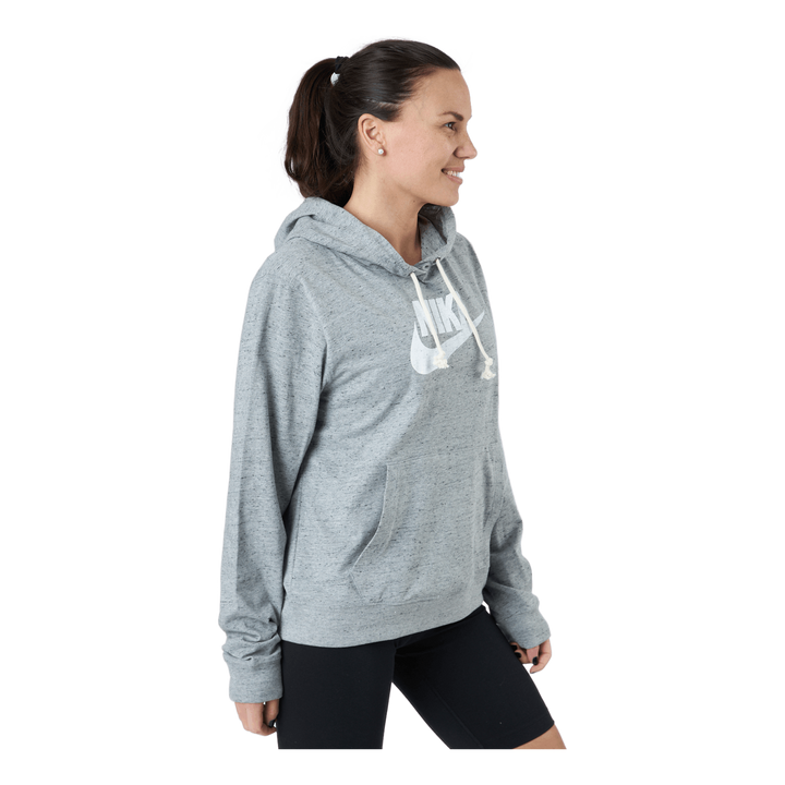 Sportswear Gym Vintage Women's Pullover Hoodie DK GREY HEATHER/WHITE