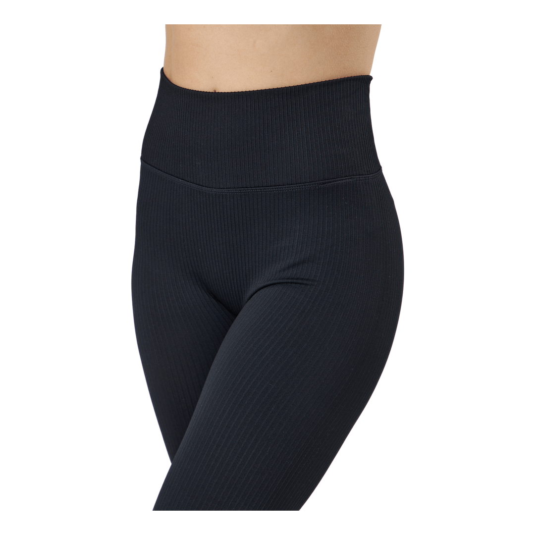 Rib Seamless Tights Black