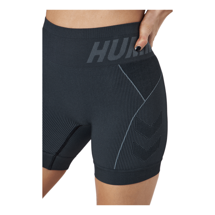 Hmlte Christel Seamless Shorts Black/asphalt Melange