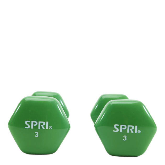 Spri Dumbbells Vinyl 1,4kg/3lb Green