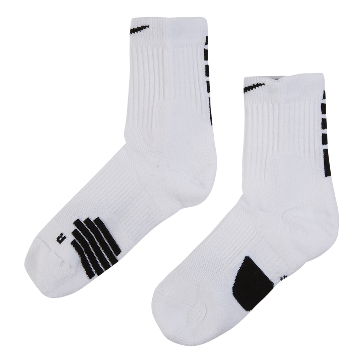 Elite Mid Basketball Socks WHITE/BLACK/BLACK