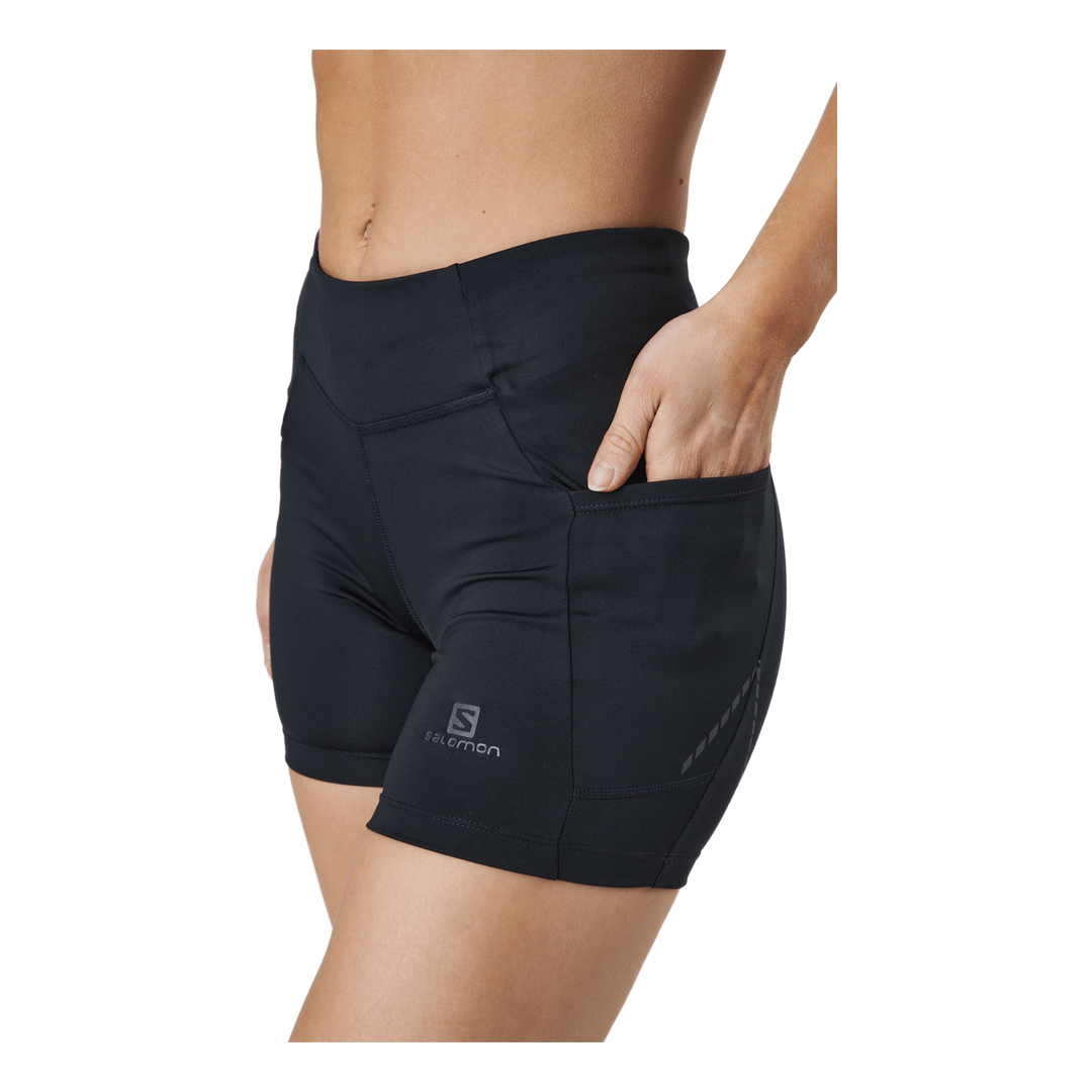 Cross Run Short Tight W Black