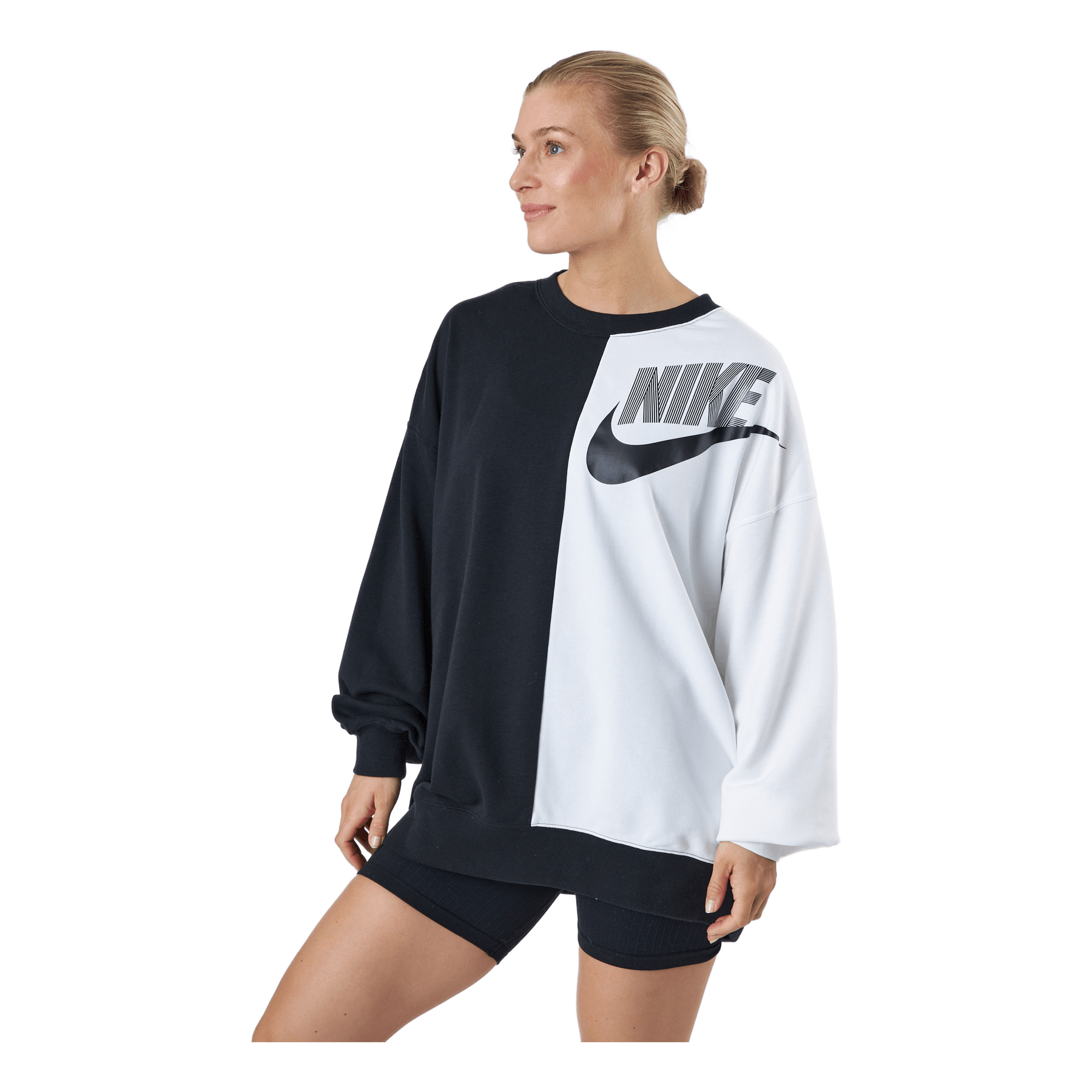 Nike W Nsw Ft Flc Oos Crew Dnc Black/white – | Sport-T-Shirts