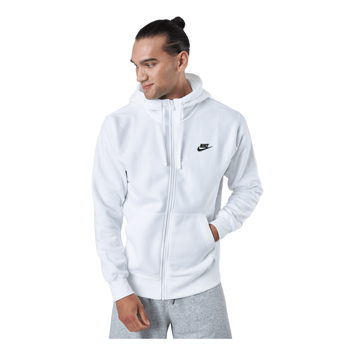 Sportswear Club Fleece Men's Full-Zip Hoodie WHITE/WHITE/BLACK