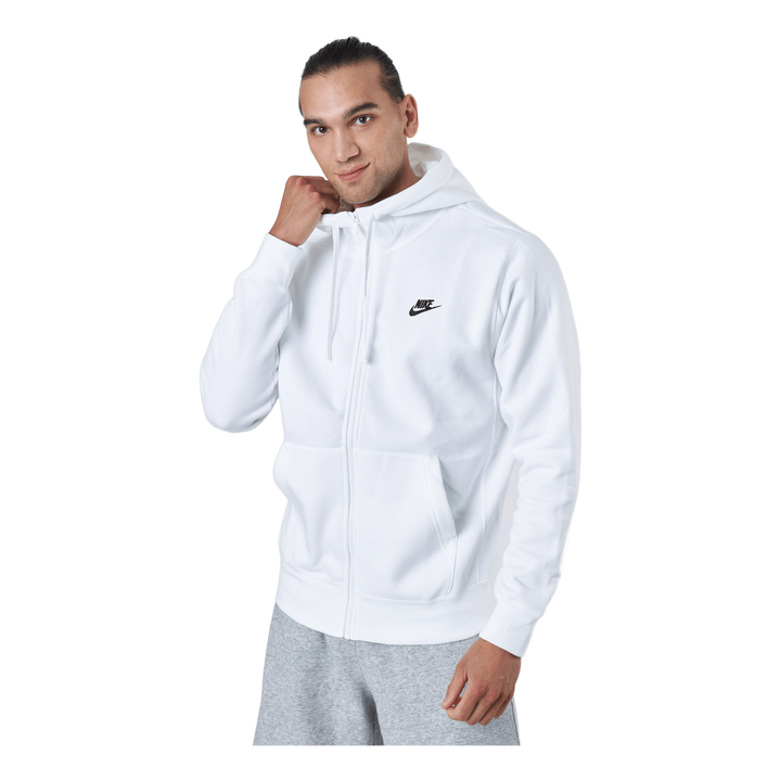 Sportswear Club Fleece Men's Full-Zip Hoodie WHITE/WHITE/BLACK