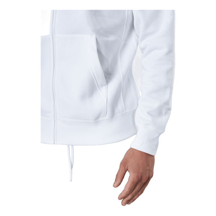 Sportswear Club Fleece Men's Full-Zip Hoodie WHITE/WHITE/BLACK