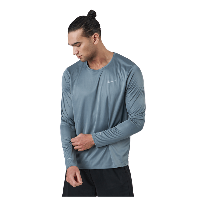 Dri-FIT Miler Men's Long-Sleeve Running Top SMOKE GREY/REFLECTIVE SILV