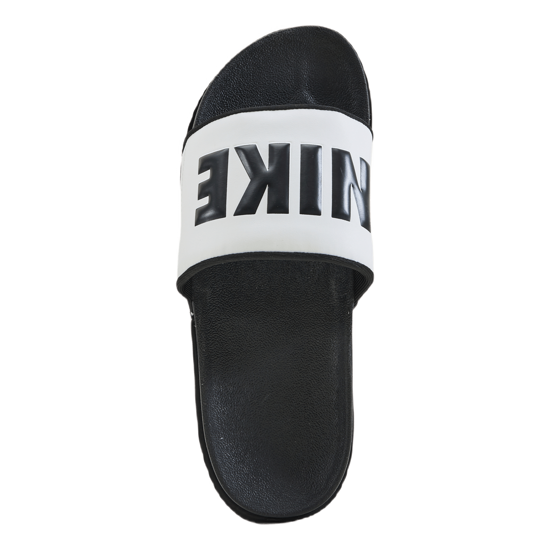 Nike slippers online white and black