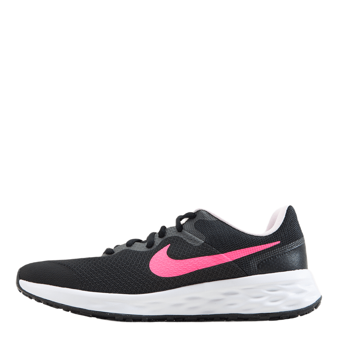 Revolution 6 Big Kids Road Running Shoes BLACK HYPER PINK PINK FOAM