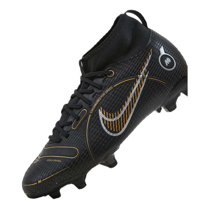 Junior Superfly 8 Academy Fg/mg Black/metallic Gold-metallic S