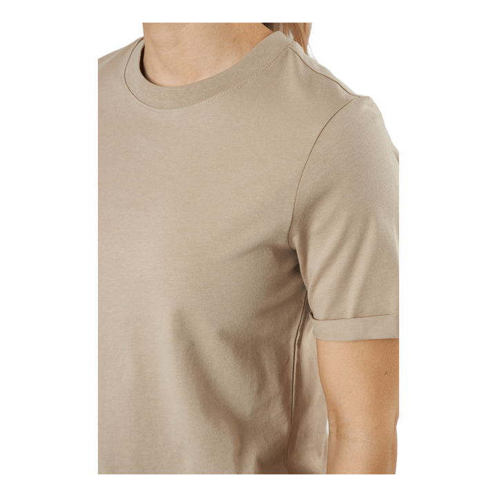 Pcria Ss Fold Up Solid Tee  Bc Silver Mink