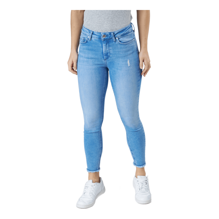 Blush Mid Raw Denim Light Blue Denim