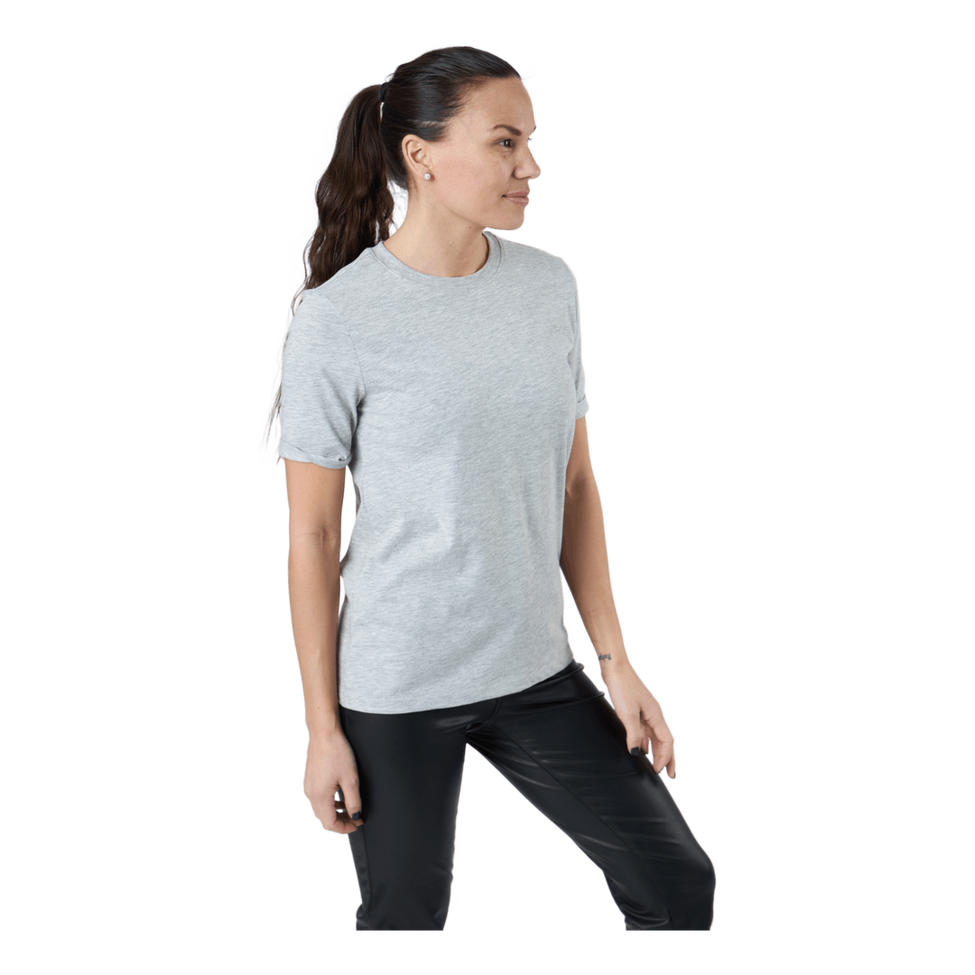 Ria Ss Fold Up Solid Tee Grey