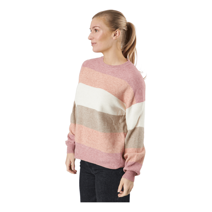 Onlatia L/s Stripe Pullover Kn Dusty Rose