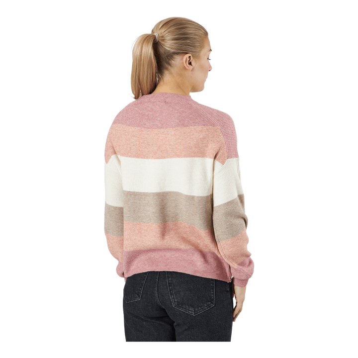 Onlatia L/s Stripe Pullover Kn Dusty Rose