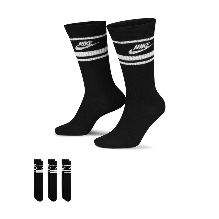 Sportswear Everyday Essential Crew Socks (3 Pairs) BLACK/WHITE