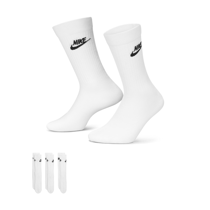 Sportswear Everyday Essential Crew Socks (3 Pairs) WHITE/BLACK