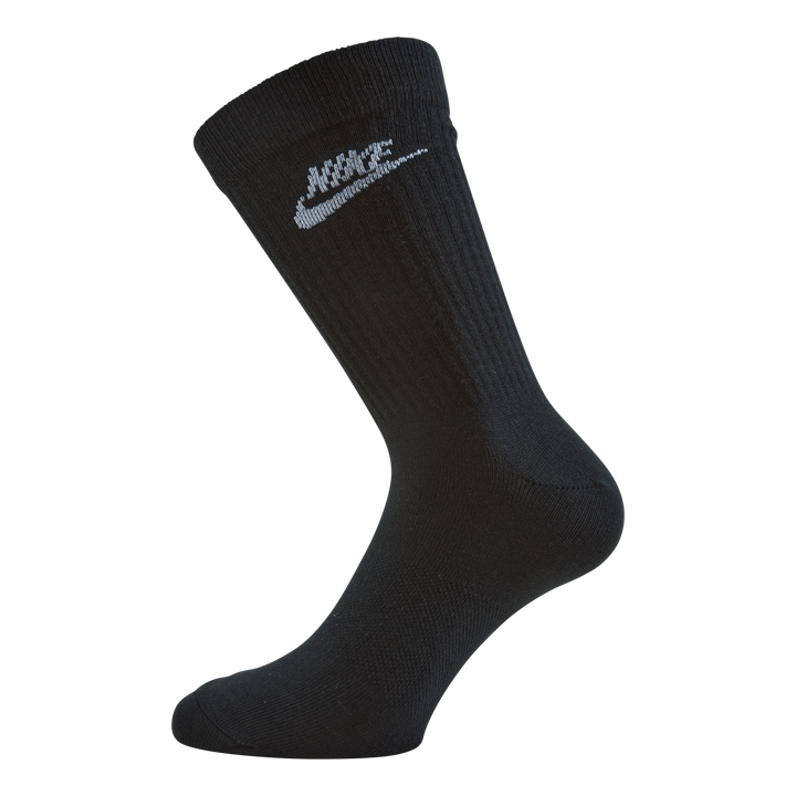 Sportswear Everyday Essential Crew Socks (3 Pairs) BLACK/WHITE