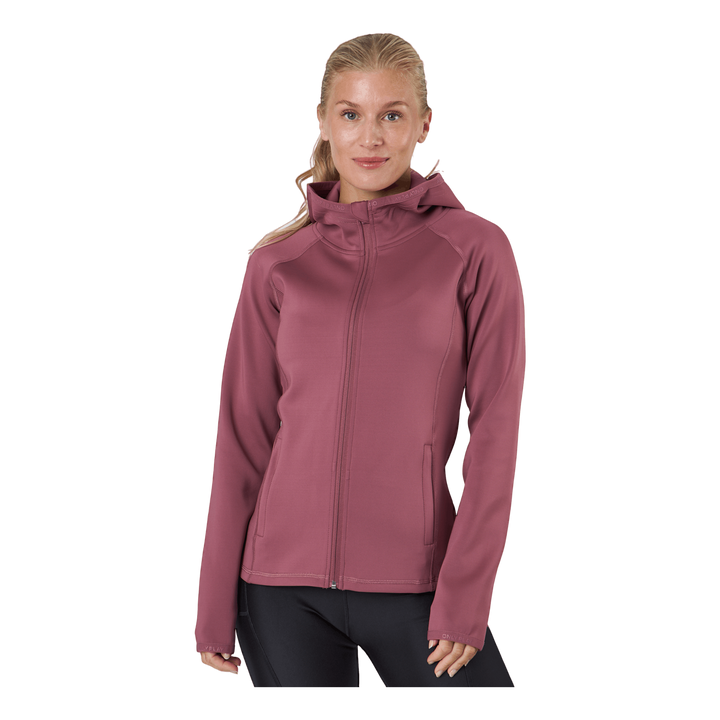 Cara Ls Hood Zip Sweat Crushed Berry