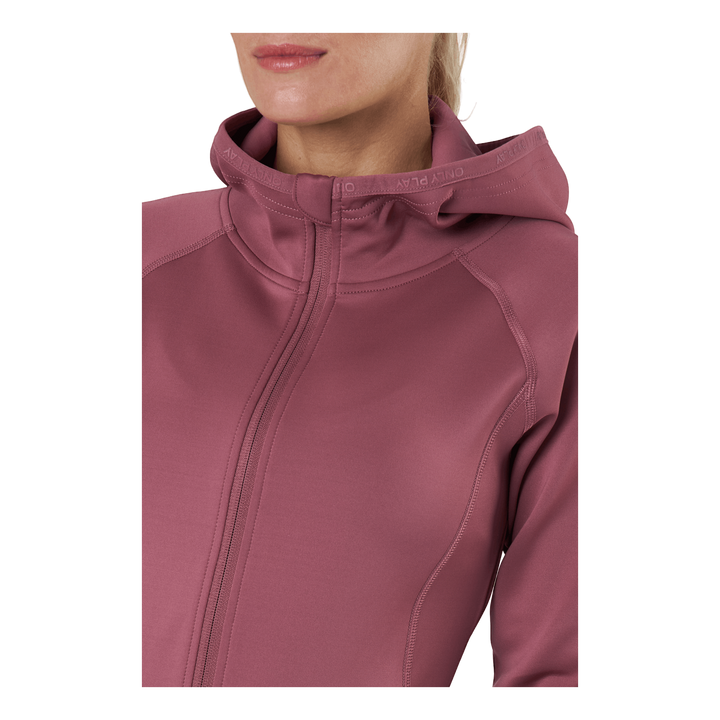 Cara Ls Hood Zip Sweat Crushed Berry