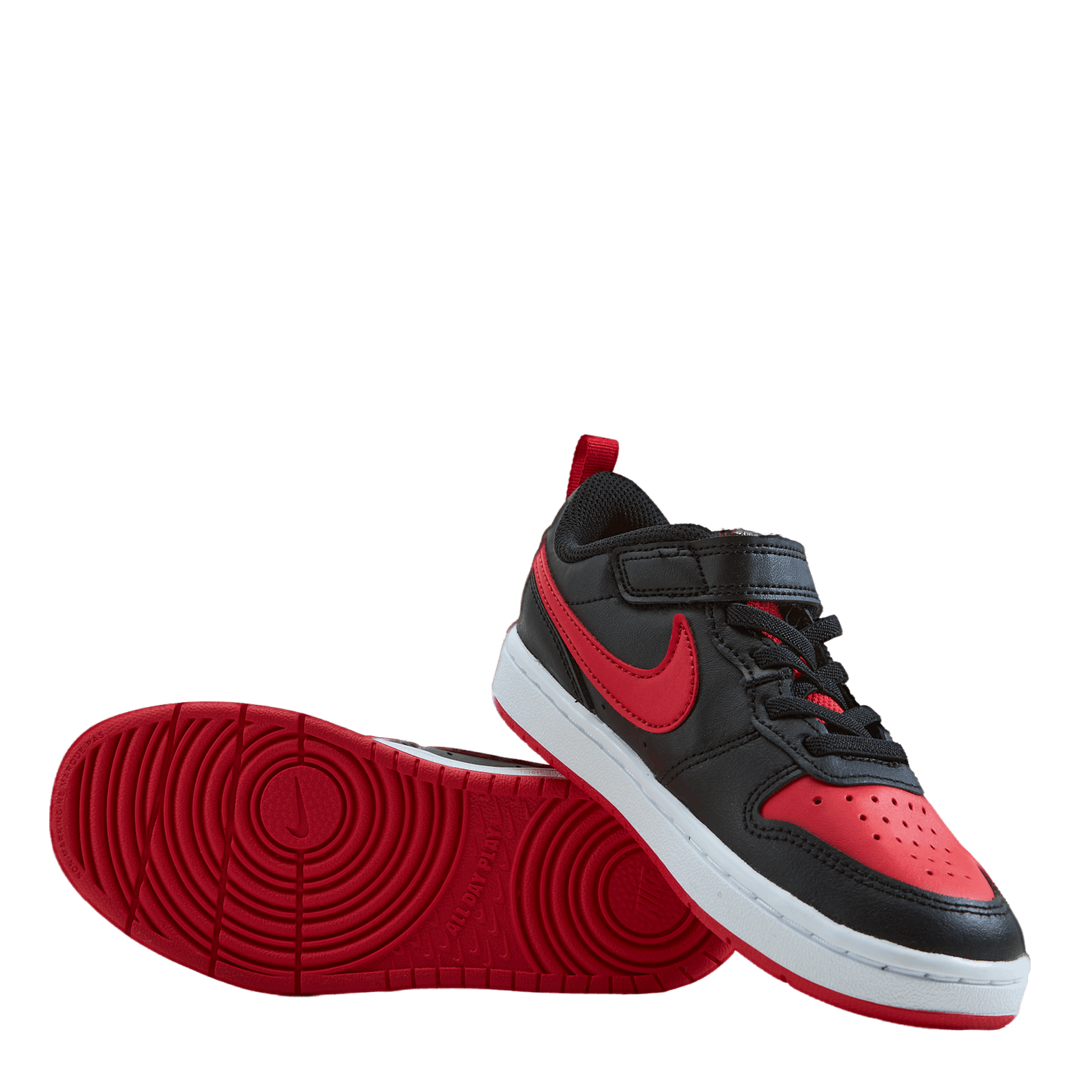 Court Borough Low 2 Little Kids' Shoes BLACK/UNIVERSITY RED-WHITE