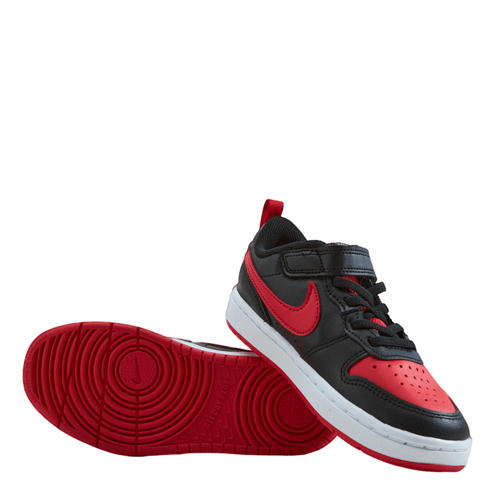 Court Borough Low 2 Little Kids' Shoes BLACK/UNIVERSITY RED-WHITE