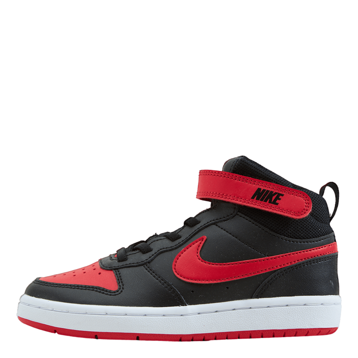 Nike Court Borough Mid 2 Littl Black/university Red-white