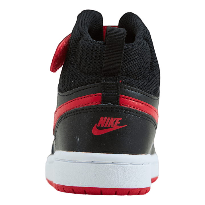 Nike Court Borough Mid 2 Littl Black/university Red-white