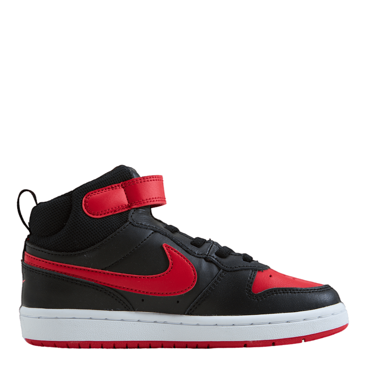 Nike Court Borough Mid 2 Littl Black/university Red-white