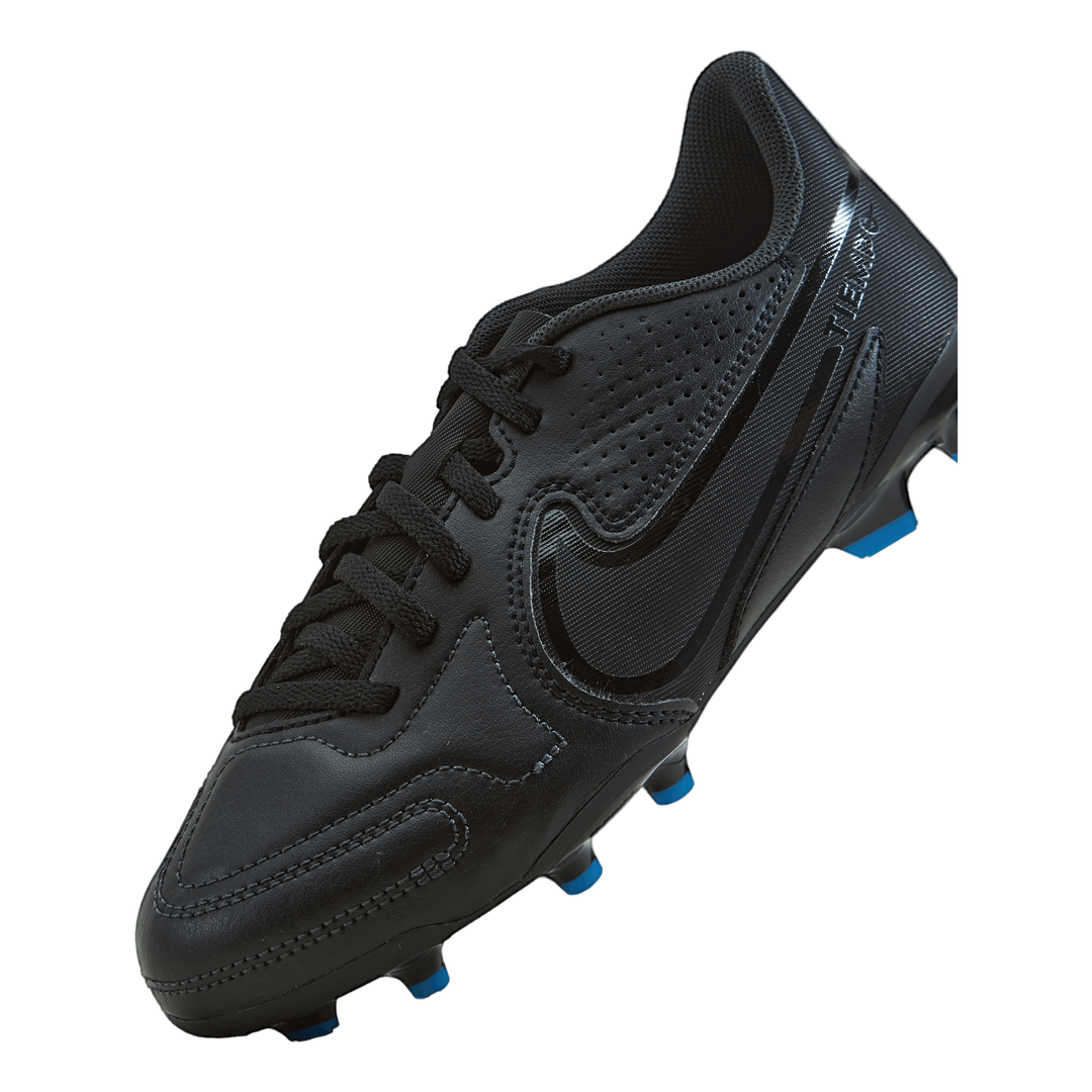 Junior. Tiempo Legend 9 Club MG Little/Big Kids' Multi-Ground Soccer Cleats BLACK/BLACK-SUMMIT WHITE-LT PHOTO BLUE