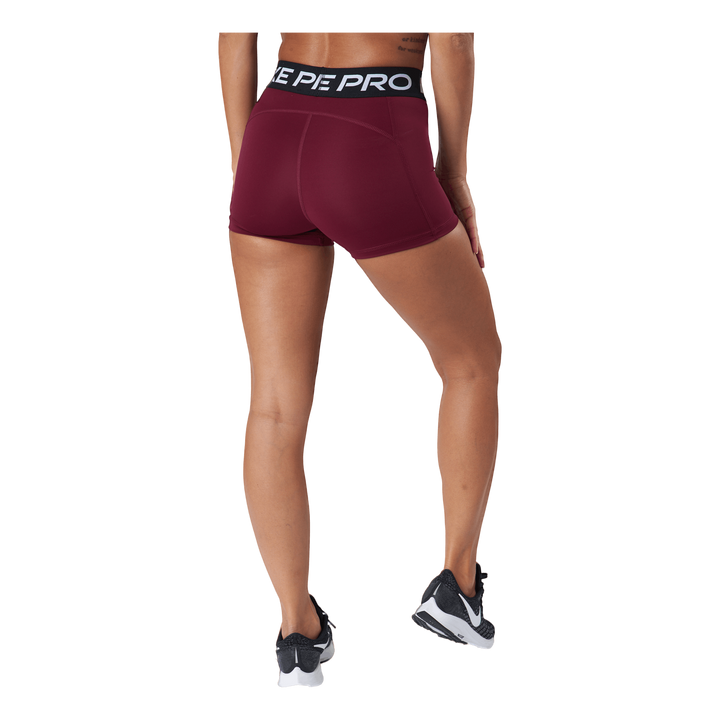 Nike Pro Women's 3" Shorts Dark Beetroot/black/white