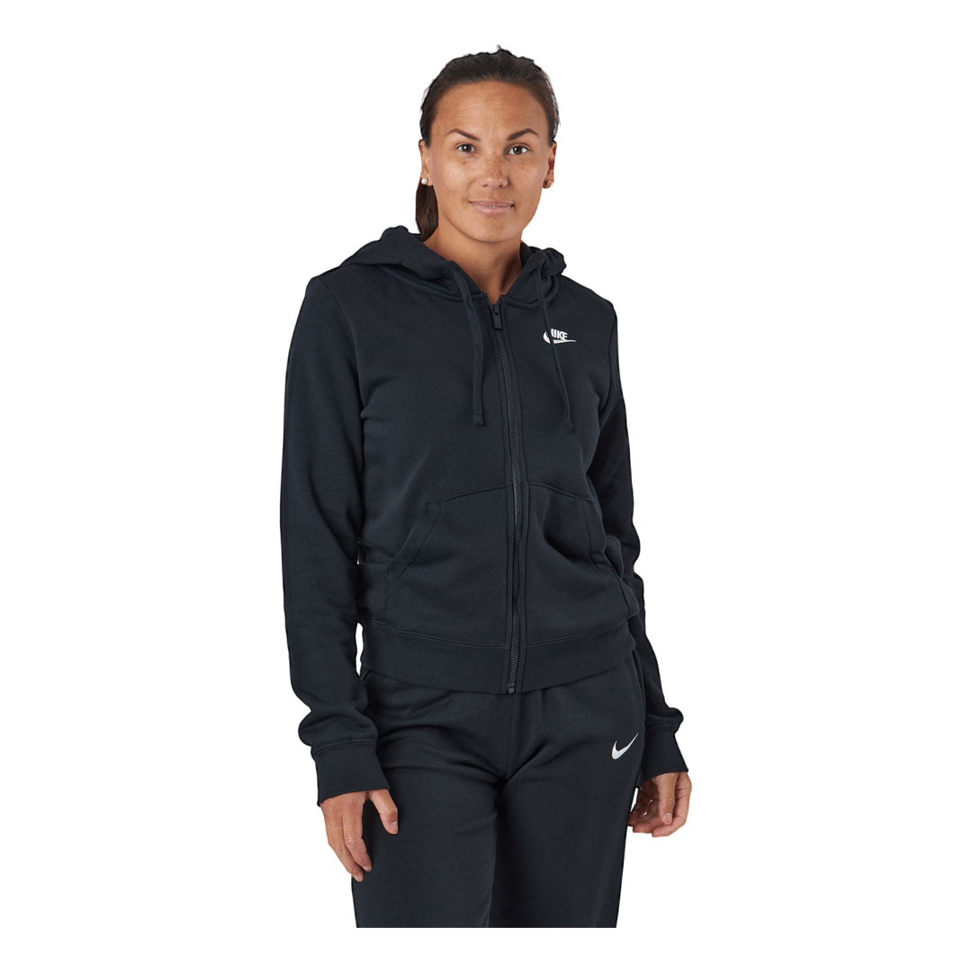 Nike Sportswear Club Fleece Women s Full Zip Hoodie BLACK WHITE Sportamore