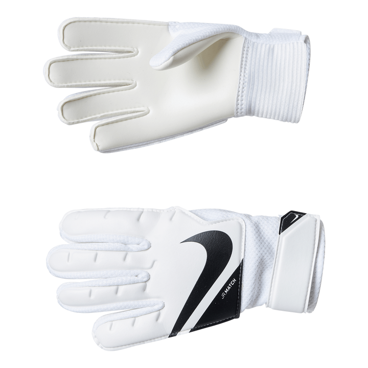 Jr. Goalkeeper Match Big Kids' Soccer Gloves WHITE/BLACK/BLACK