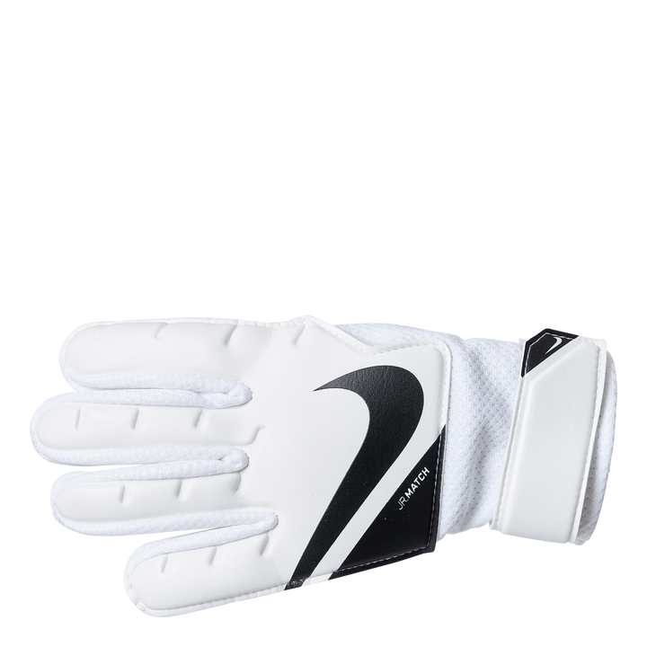 Jr. Goalkeeper Match Big Kids' Soccer Gloves WHITE/BLACK/BLACK