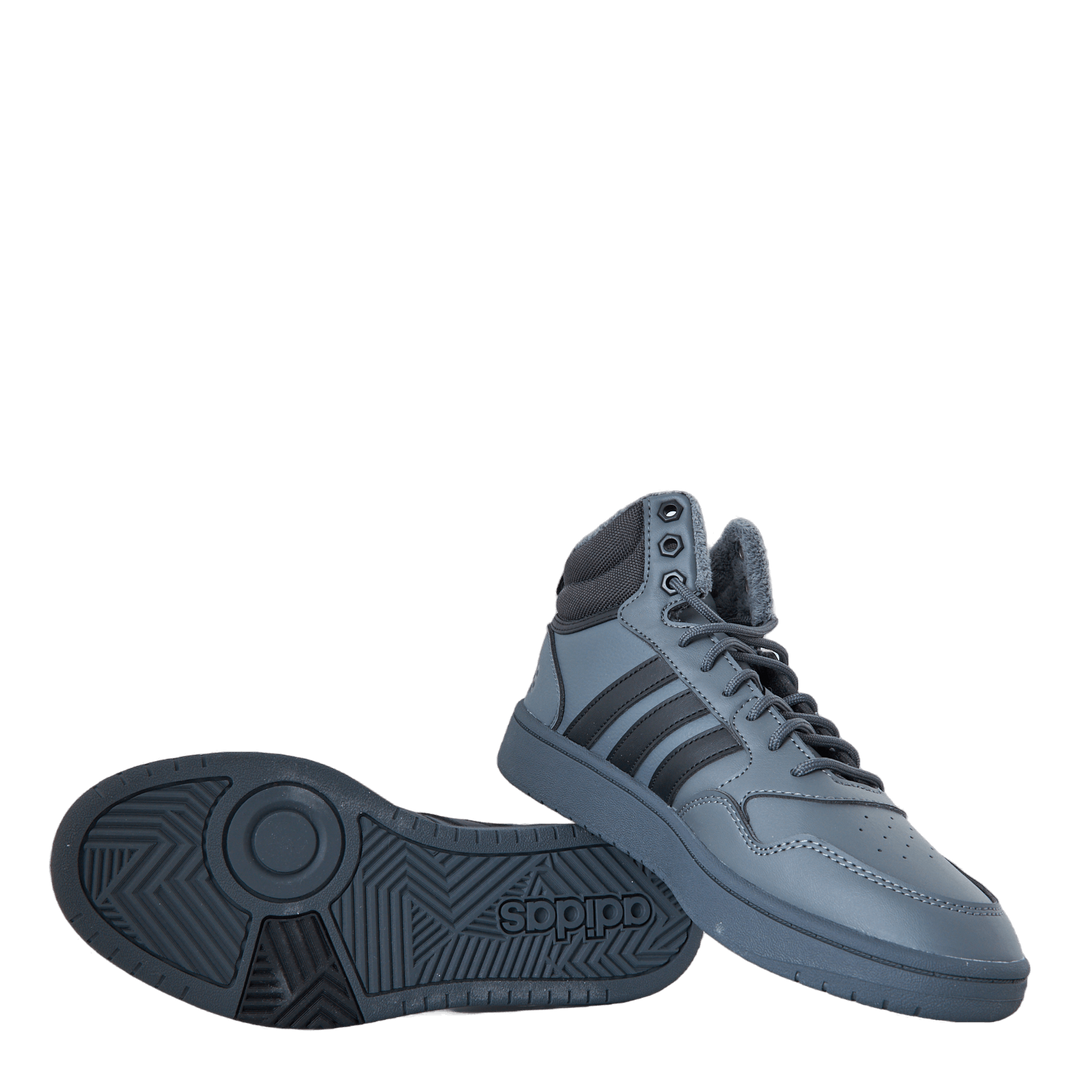 Hoops 3.0 Mid Lifestyle Basketball Classic Fur Lining Winterized Shoes Grey Five / Core Black / Carbon