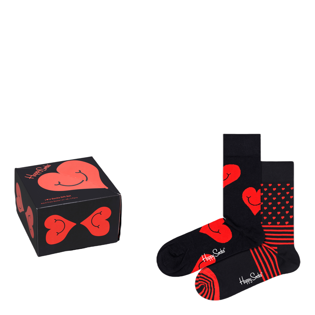 2-pack I Heart You Socks Gift  Black/multi